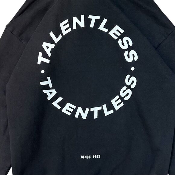 Talentless Pitch Black Circle Logo Pullover Hoodie Cozy  Sweatshirt Sz Small - Picture 6 of 12